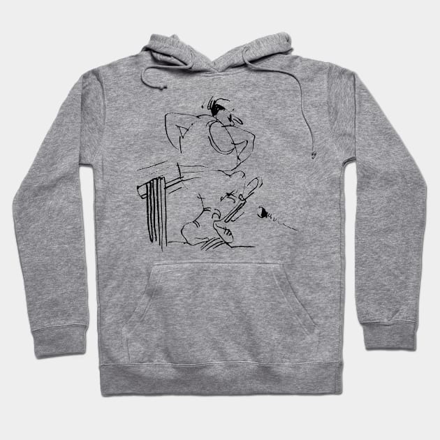 Cricket Player Illustration Hoodie by Citrus Canyon